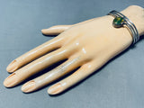 Rare Chee Vintage Native American Navajo Rare Damale Turquoise Sterling Silver Bracelet-Nativo Arts