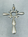 Lovely Vintage Native American Navajo Sterling Silver Cross Pendant-Nativo Arts
