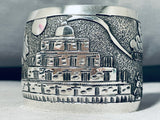 Jaw-dropping Pueblo Native American Navajo Sterling Silver Signed Wide Bracelet-Nativo Arts