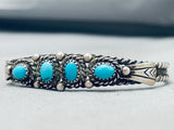 Marvelous Vintage Native American Navajo Sleeping Beauty Turquoise Sterling Silver Bracelet-Nativo Arts