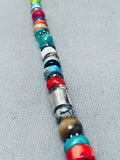 Native American Rare Longer Thomas Singer Turquoise Tubule Sterling Silver Necklace-Nativo Arts