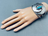 Huge Swirls Vintage Navajo Domed Turquoise Sterling Silver Bracelet Cuff-Nativo Arts