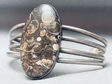 Swirled Agate Vintage Native American Navajo Sterling Silver Bracelet Cuff-Nativo Arts