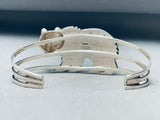 Detailed Stars In Sky Vintage Southwest Bear Sterling Silver Opal Bracelet-Nativo Arts
