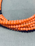 Singer Pink Coral Native American Navajo Sterling Silver Turquoise Necklace-Nativo Arts