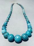 Rare Balls Of Turquoise Vintage Native American Navajo Sterling Silver Necklace-Nativo Arts