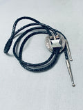 INCREDIBLE VINTAGE NAVAJO ROYSTON TURQUOISE STERLING SILVER BOLO TIE