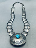 Charlie Bowie Rare Vintage Native American Navajo Turquoise Sterling Silver Necklace-Nativo Arts