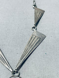 Dropdead Gorgeous Vintage Native American Navajo Onyx Sterling Silver Necklace-Nativo Arts