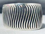 Long Wave Native American Navajo Sterling Silver Snake Skin Bracelet-Nativo Arts