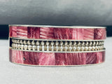 6.5 Inch Wrist Ravishing Vintage Native American Navajo Purple Shell Sterling Silver Bracelet-Nativo Arts