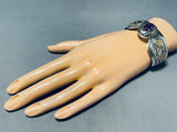 Gold Kokopelli Amethyst Vintage Native American Navajo Sterling Silver Bracelet Cuff-Nativo Arts