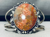 Jupiter Agate!! Vintage Native American Navajo Sterling Silver Bracelet Old-Nativo Arts