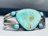 Thick Vintage Navajo Royston Turquoise Sterling Silver Bracelet-Nativo Arts