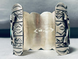 100+ Gram Native American Navajo Royston Turquoise Sterling Silver Gecko Bracelet-Nativo Arts