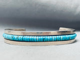 8 Inch Wrist Vintage Native American Navajo Turquoise Inlay Sterling Silver Bracelet-Nativo Arts