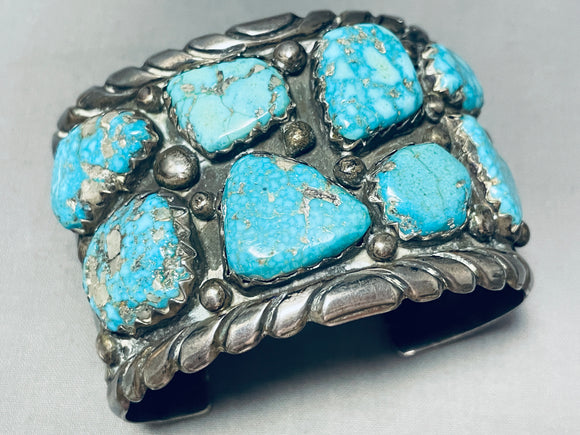 Best Gene & Yvonne Mahoot Vintage Native American Zuni Turquoise Sterling Silver Bracelet-Nativo Arts