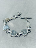 Sparkling Native American Navajo Old Kingman Turquoise Sterling Silver Bracelet-Nativo Arts