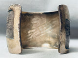 Massive Vintage Native American Hopi Hand Tooled Sterling Silver Bracelet Cuff