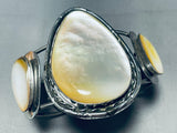 The Best Vintage Native American Navajo Yellow Shell Sterling Silver Bracelet-Nativo Arts