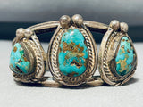 Rare Vintage Native American Navajo Royston Turquoise Sterling Silver Bracelet Old-Nativo Arts