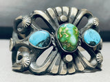 Damale And Blue Gem Vintage Native American Navajo Turquoise Sterling Silver Bracelet-Nativo Arts