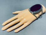 Massive Vintage Native American Navajo Sugulite Sterling Silver Bracelet Cuff-Nativo Arts