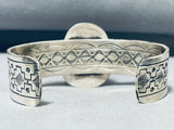 Stunning Vintage Native American Navajo Giant Spiderweb Turquoise Sterling Silver Bracelet-Nativo Arts