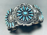 Begay Signed Vintage Native American Navajo Neelde Turquoise Sterling Silver Bracelet Old-Nativo Arts