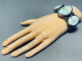 Apache Canyon Turquoise!! 123 Grams Vintage Native American Navajo Sterling Silver Bracelet-Nativo Arts
