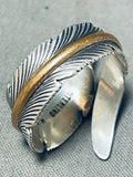 Eye Catching Vintage Native American Navajo Sterling Silver Feather Ring-Nativo Arts