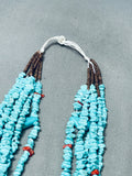 Sky Blue Turquoise Vintage Native American Navajo Heishi Necklace Old-Nativo Arts