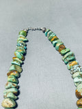 Breathtaking Native American Navajo Royston Turquoise Chunk Sterling Silver Necklace-Nativo Arts