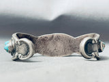 Chunky Nugget Vintage Navajo Kingman Turquoise Sterling Silver Bracelet