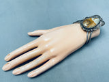 One Of The Most Unique Vintage Native American Navajo Teardrop Agate Sterling Silver Bracelet-Nativo Arts
