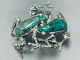 Manuel Porcayo Frog Sterling Silver Turquoise Bracelet-Nativo Arts