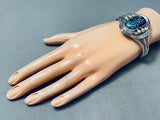 One Of The Best Vintage Native American Navajo Spiderweb Turquoise Sterling Silver Bracelet-Nativo Arts