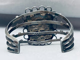 Museum Vintage Native American Navajo Squared Petrified Wood Sterling Silver Bracelet-Nativo Arts