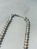 Very Old 1940's Vintage Native American Navajo Sterling Silver Bead Necklace Old-Nativo Arts