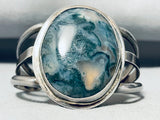 Misty Midnight Jasper Vintage Native American Navajo Sterling Silver Bracelet Old-Nativo Arts