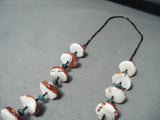 One Of The Best Santo Domingo Circular Shell Turquoise Necklace-Nativo Arts