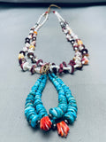 Fantastic Vintage Santo Domingo Purple Shell Turquoise Necklace-Nativo Arts