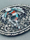 One Of The Best Ever Vintage Native American Zuni Turquoise Sterling Silver Buckle Old-Nativo Arts