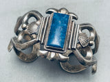 Important Harry Morgan Vintage Native American Navajo Lapis Sterling Silver Bracelet Cuff-Nativo Arts