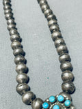 Native American Early Rare Vintage Zuni Turquoise Sterling Silver Choker Necklace Old-Nativo Arts