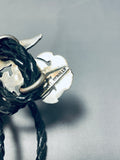Usmc Marines Vintage Native American Navajo Sterling Silver Bolo Tie Rare!-Nativo Arts