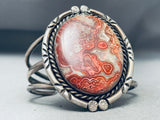 Hypnotic Agate Vintage Native American Navajo Colossal Sterling Silver Bracelet-Nativo Arts