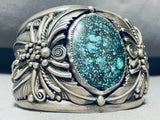 One Of The Best Vintage Native American Navajo Spiderweb Turquoise Sterling Silver Bracelet-Nativo Arts