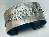 Dimples!! Hand Wrought Vintage Native American Navajo Sterling Silver Bracelet-Nativo Arts