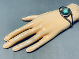 Incredible Vintage Native American Navajo Green Turquoise Sterling Silver Bracelet-Nativo Arts